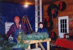 Bill Asack making a large wreath