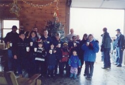 Christmas Tree Customers celebrate with Hot Chocolate