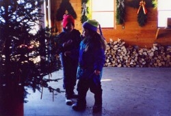 Chirstmas Tree Customers childern getting candy canes